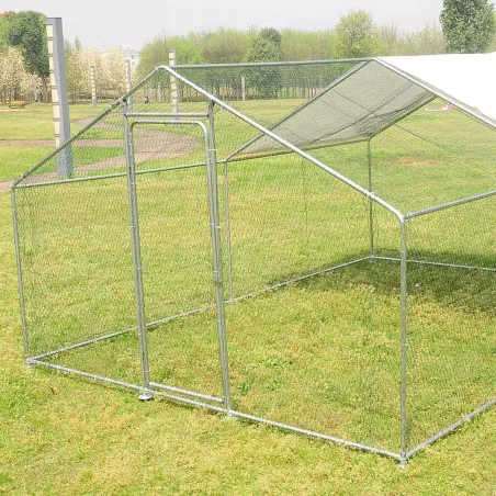 Enclos volailles 12m² - Galvanisé 4x3x2m résistant