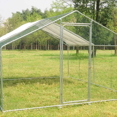 Enclos volailles 12m² - Galvanisé 4x3x2m résistant