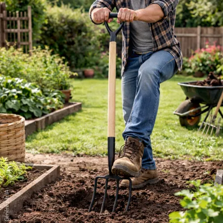 Fourche à bêcher Progarden® - Manche bois 115 cm