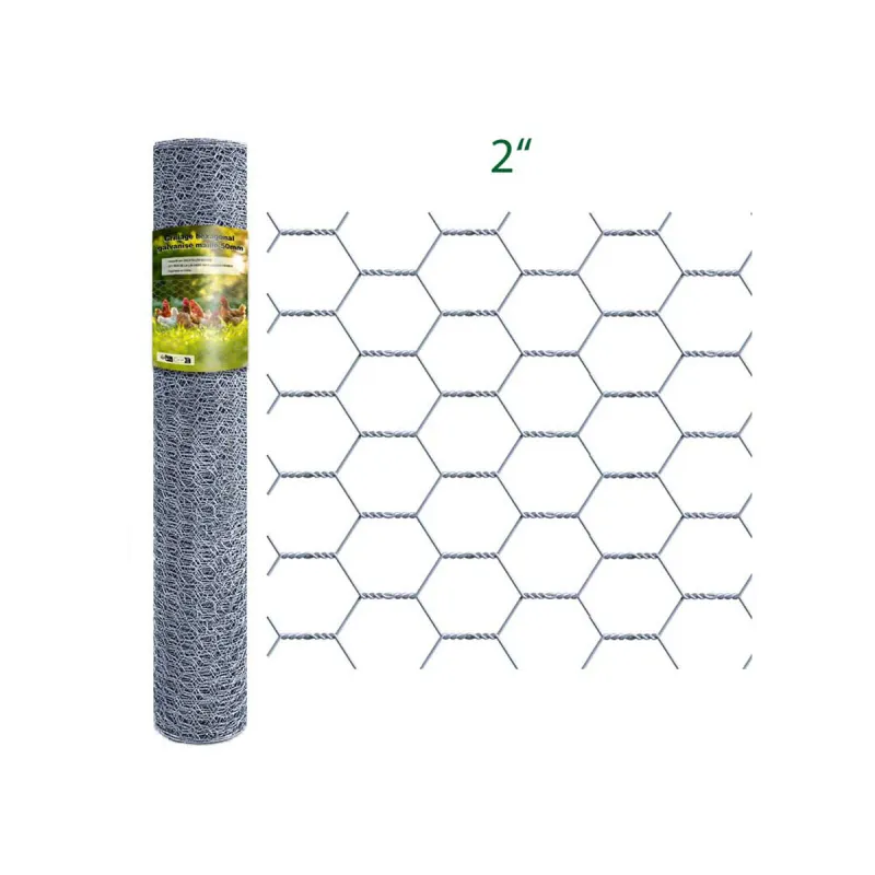 Grillage hexagonal galvanisé 50mm - 1,5m x 25m