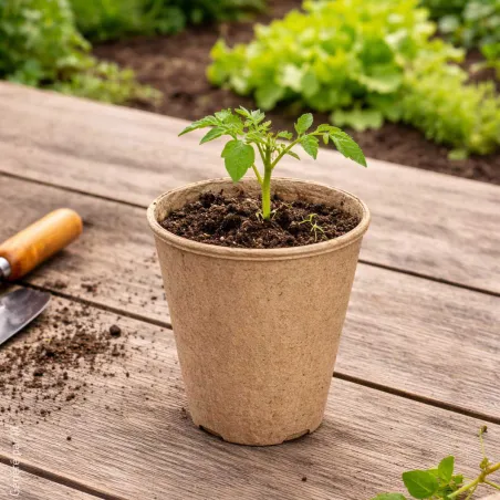 Pots biodégradables Ø8 cm - Lot de 24 pour semis