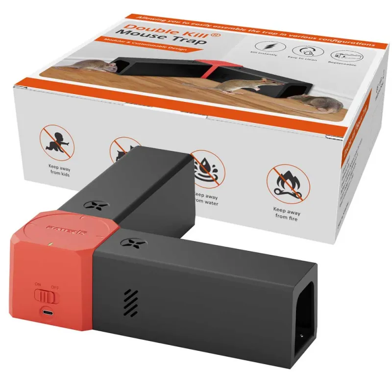 Piège électrique USB 2000V - 2 tunnels - Anti-rongeurs