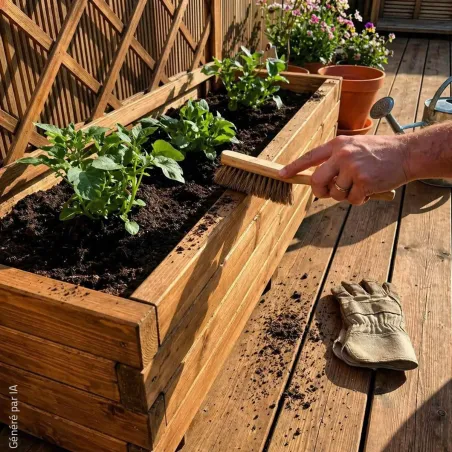 Lot de 2 jardinières treillis en bois traité autoclave