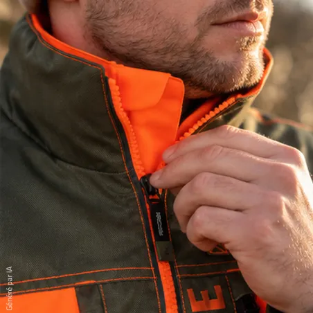 Veste imperméable orange Percussion pour chasseurs