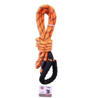 Longe nylon orange réfléchissante avec mousqueton