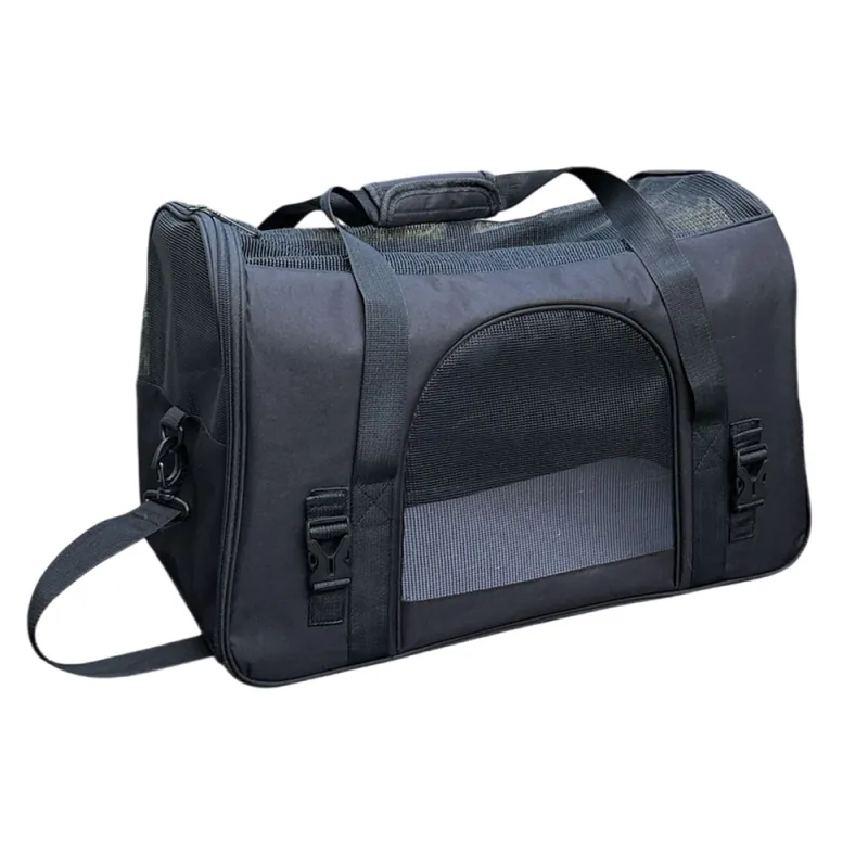 Sac transport animal 600S noir - 48x25x33cm en nylon ultra-résistant