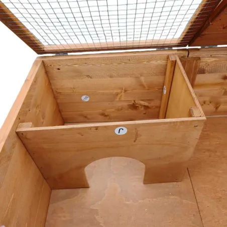 Abris poussins bois 2 espaces - 83x49x36 cm éleveurs