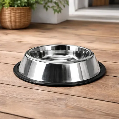 Gamelle inox chien 33,5 cm - 1,7L antidérapante et robuste