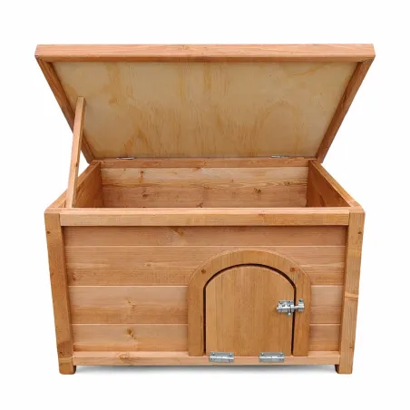 Clapier lapin en épicéa 60x40x40 cm - Naturel