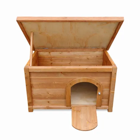 Clapier lapin en épicéa 60x40x40 cm - Naturel