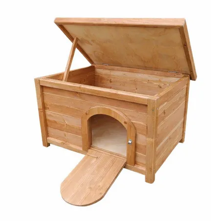 Clapier lapin en épicéa 60x40x40 cm - Naturel