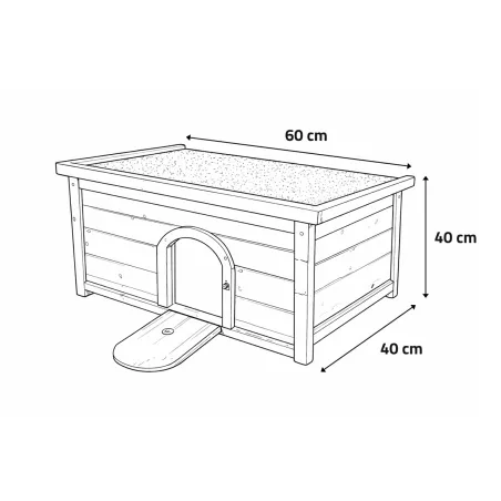 Clapier lapin en épicéa 60x40x40 cm - Naturel