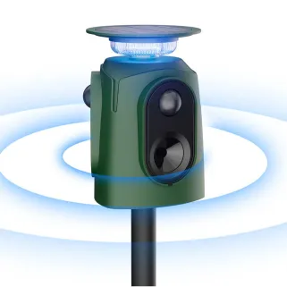 Répulsif solaire ultrasons 360° - Étanche IP65 - Anti-nuisibles