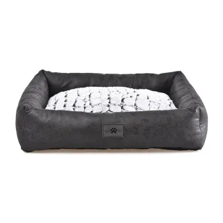 Coussin luxe effet croco pour chien - Noir/Blanc 63x48 cm