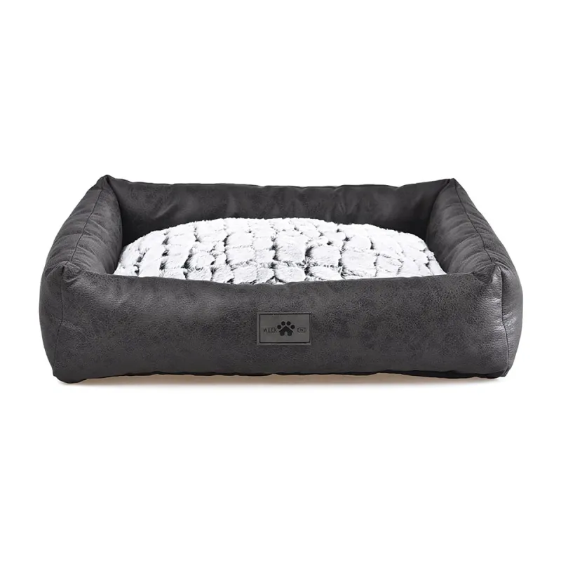 Coussin luxe effet croco pour chien - Noir/Blanc 63x48 cm