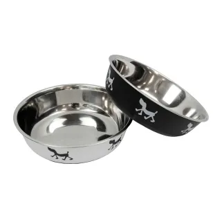 Gamelle inox antidérapante colorée 21cm pour chiens