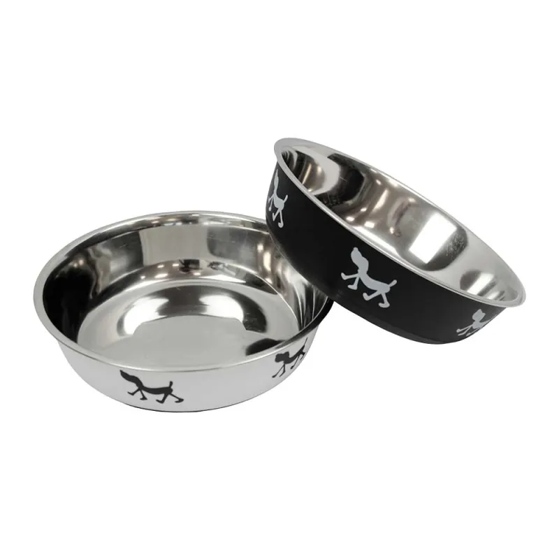 Gamelle inox antidérapante colorée 21cm pour chiens