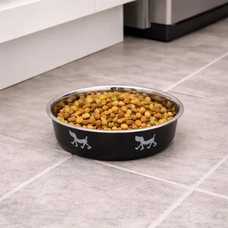 Gamelle inox antidérapante colorée 21cm pour chiens