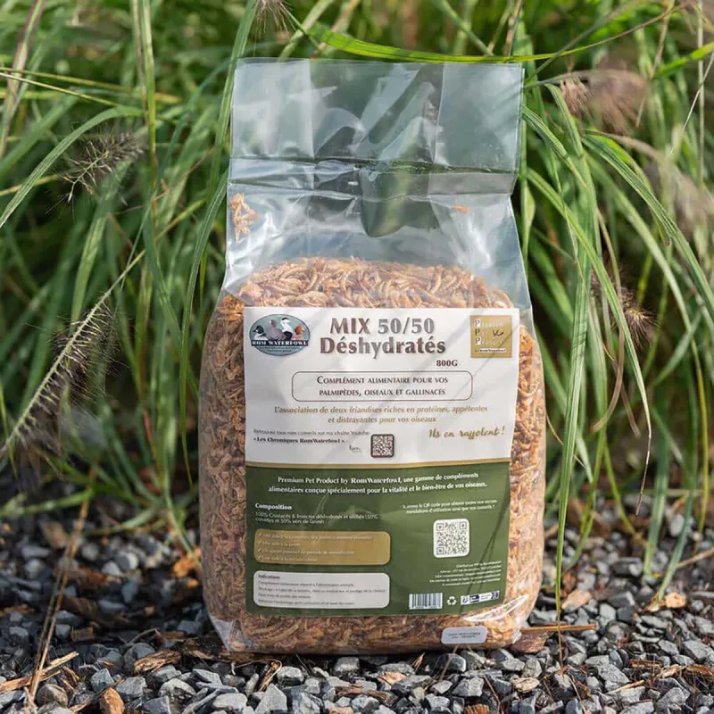 Mix crevettes & vers de farine 800g - Palmipèdes & oiseaux