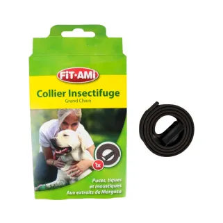 Collier anti-puces et tiques ajustable 50-75 cm chien chat