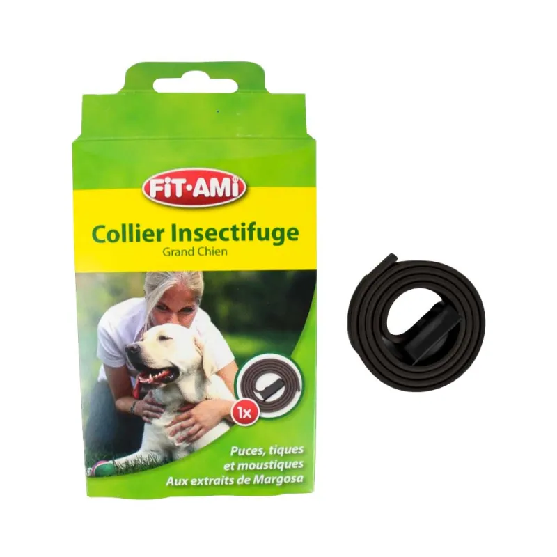 Collier anti-puces et tiques ajustable 50-75 cm chien chat
