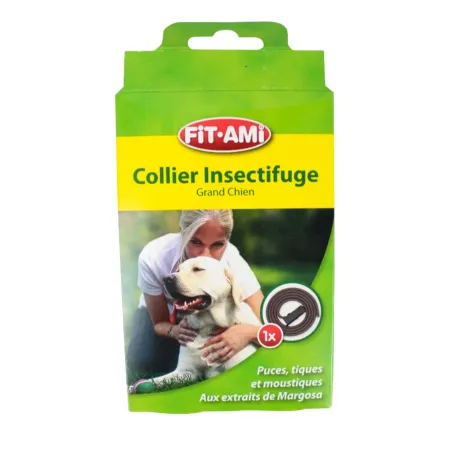 Collier anti-puces et tiques ajustable 50-75 cm chien chat