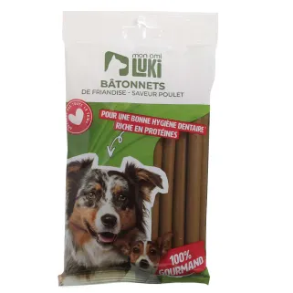 Friandises bâtonnets poulet 200g pour chiens - Luki