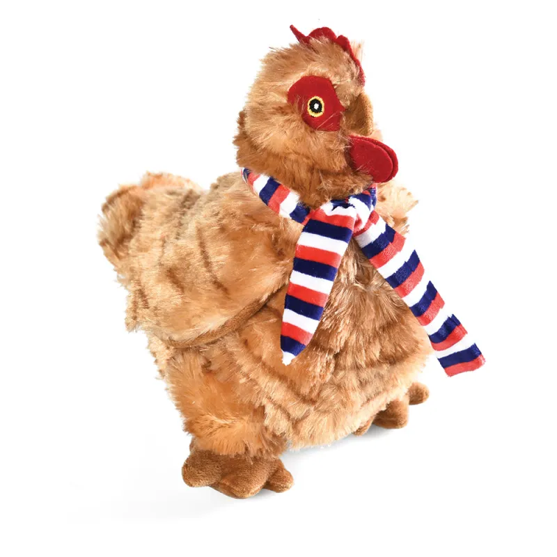 Jouet poule à écharpe pour chien - Gris/marron