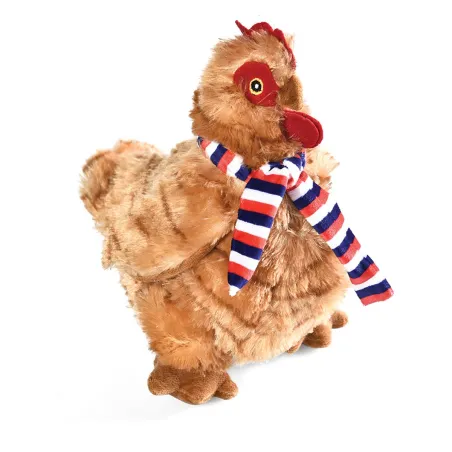 Jouet poule à écharpe pour chien - Gris/marron