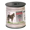 Ruban électrifié 20mm blanc/marron - 200m pour clôture cheval