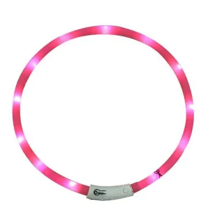 Collier LED rose réglable 20-70 cm - Visible à 500m