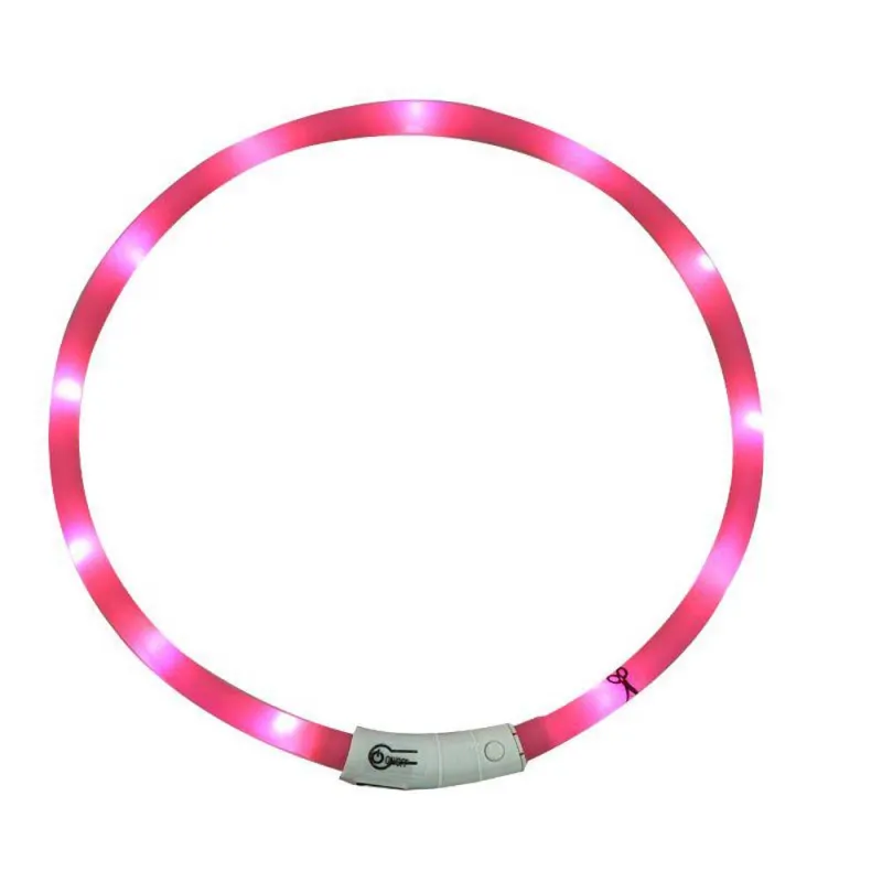 Collier LED rose réglable 20-70 cm - Visible à 500m