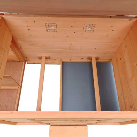 Poulailler bois 3 poules - toit asphalte et fenêtre