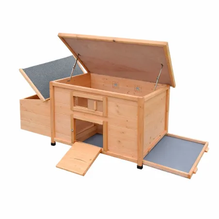 Poulailler bois 3 poules - toit asphalte et fenêtre