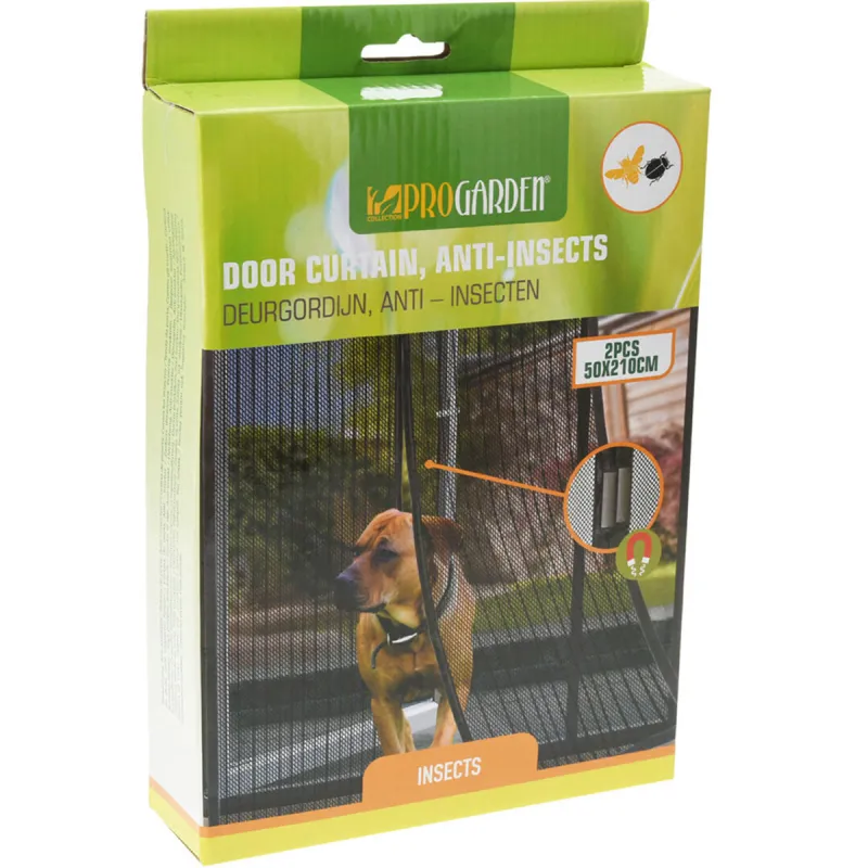 Moustiquaire magnétique noire 210x50cm - 2 portes 9 aimants