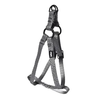 Harnais nylon gris réfléchissant 65-80 cm ajustable