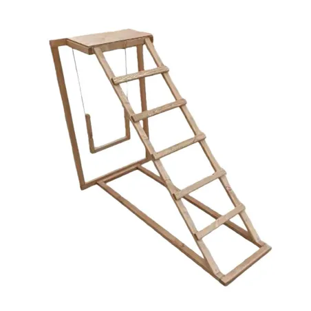 Perchoir bois avec échelle et balançoire pour poules