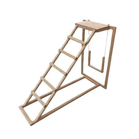 Perchoir bois avec échelle et balançoire pour poules