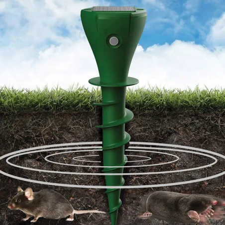 Chasse-taupes solaire Twist - Lot de 2 - 650m² par unité