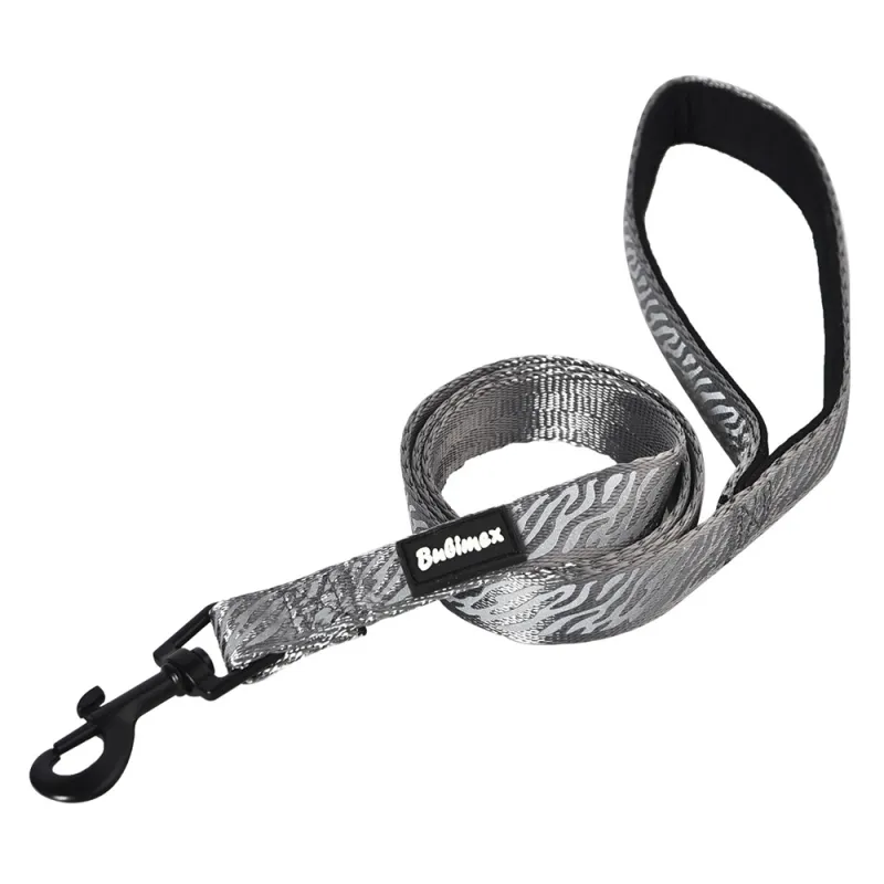 Laisse chien réfléchissante 100 cm - Gris sécurité