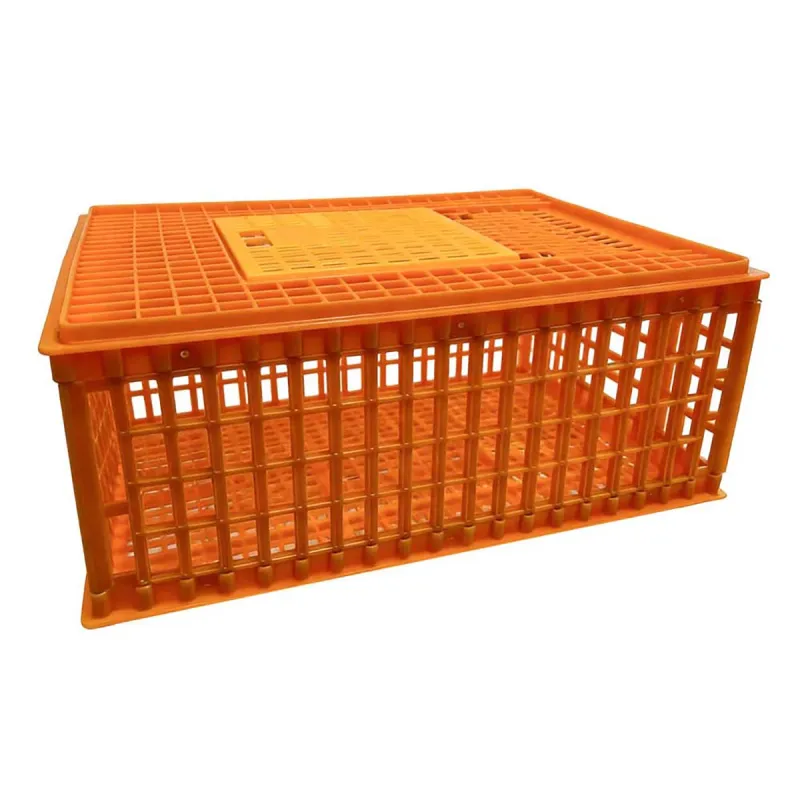 Caisse transport volailles HD 74x54x27 cm orange sécurisée