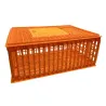 Caisse transport volailles HD 74x54x27 cm orange sécurisée