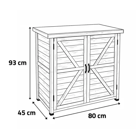 Abri jardin Sambre bois 0,36m² - 2 portes 93cm H