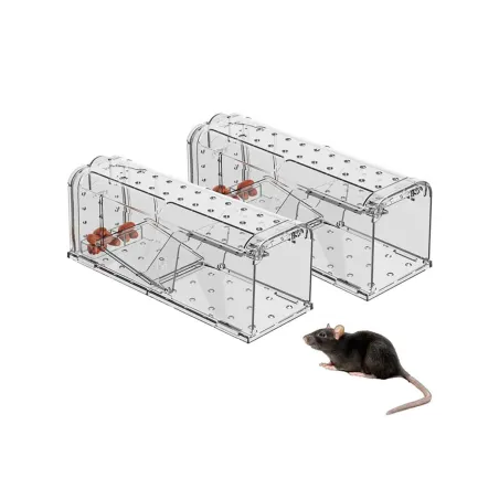 Lot de 2 cages à souris résistantes en plastique aéré