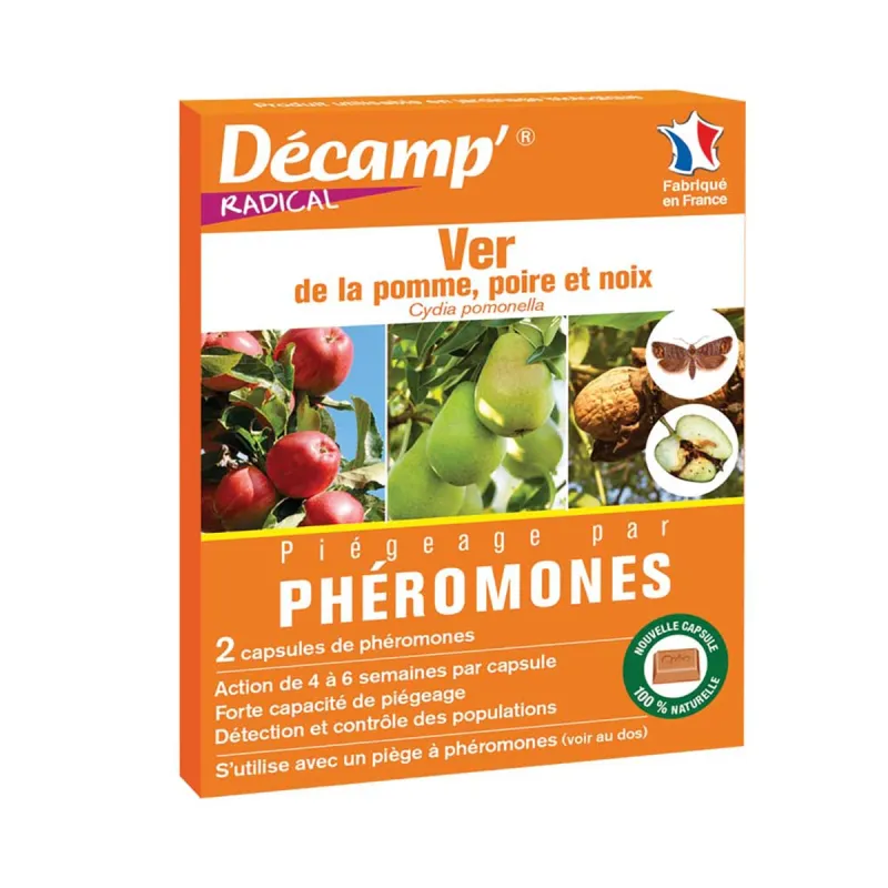 Piège phéromones contre ver de pomme, poire, noix - 2 caps