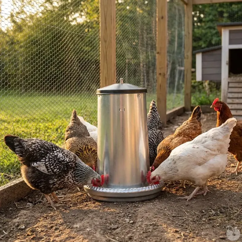 Lot de 10 mangeoires métal 5kg pour volailles