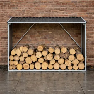 Abri à bûches métal 2,6 stères - Bûches 50 cm