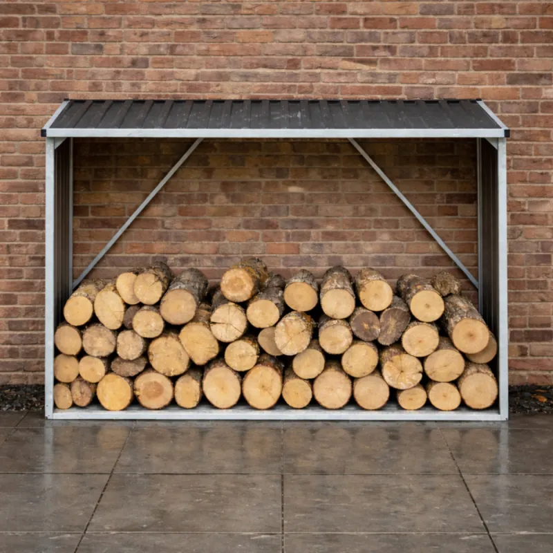 Abri à bûches métal 2,6 stères - Bûches 50 cm
