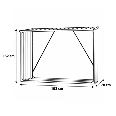 Abri à bûches métal 2,6 stères - Bûches 50 cm