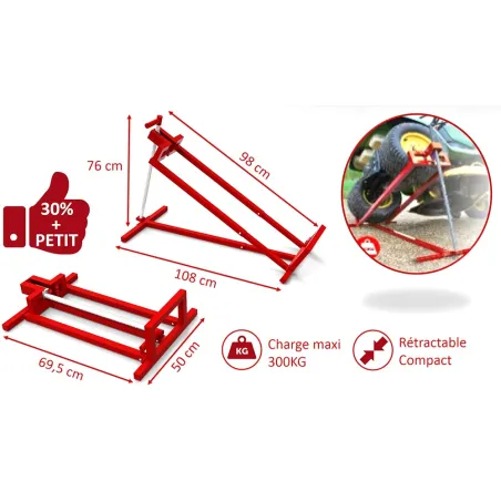 Lève-tondeuse 400 kg à vis sans fin – Entretien facile
